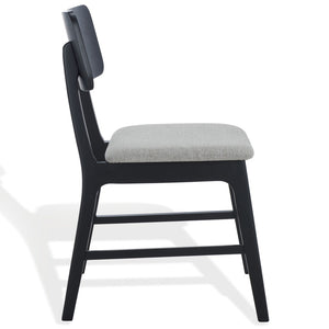 Safavieh MADINA Wood Mid-Century Dining Chair - Elegant Design for Modern Spaces with Sustainable Comfort and Style Black / Light Grey SFV6706B-SET2