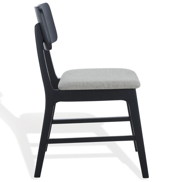 Safavieh MADINA Wood Mid-Century Dining Chair - Elegant Design for Modern Spaces with Sustainable Comfort and Style Black / Light Grey SFV6706B-SET2