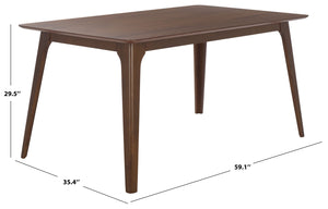 Safavieh MADINA Rectangle Wood Dining Table – Contemporary Design with Durable Craftsmanship for Modern Homes Walnut SFV6707A