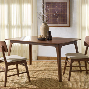 Safavieh Madina Rectangle Wood Dining Table - Sustainably Crafted For Warmth, Elegance, And Space For All Walnut 100% Wood Sfv6707a