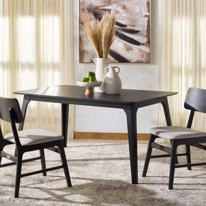 Safavieh Madina Rectangle Wood Dining Table - Sustainably Crafted For Warmth, Elegance, And Space For All Black 100% Wood Sfv6707b