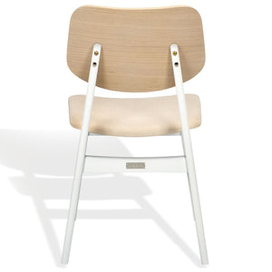 Safavieh Rhonda Mid-century Dining Chair - Elegant Comfort With Durability, Perfect For Stylish Dining Spaces White Washed ,White 55% Wood,15% Fabric,30% Foam Sfv6708a-set2