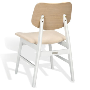 Safavieh Rhonda Mid-century Dining Chair - Elegant Comfort With Durability, Perfect For Stylish Dining Spaces White Washed ,White 55% Wood,15% Fabric,30% Foam Sfv6708a-set2
