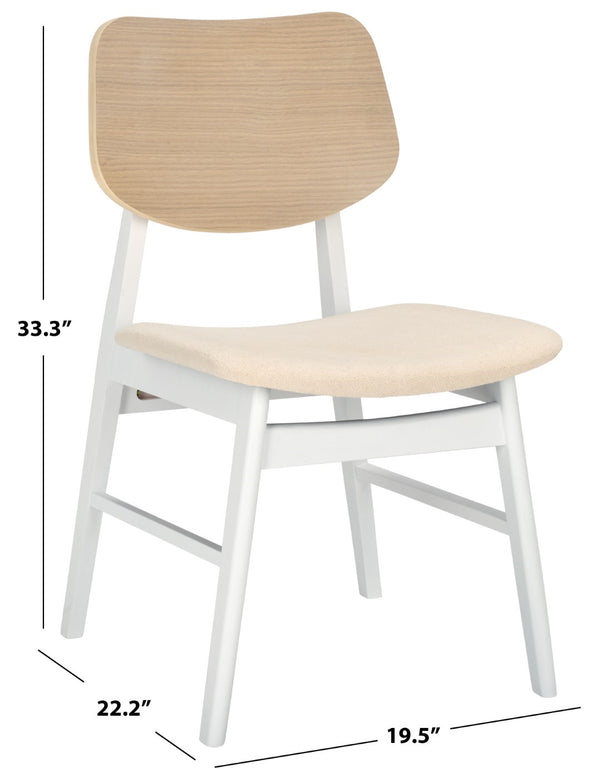 Safavieh Rhonda Mid-century Dining Chair - Elegant Comfort With Durability, Perfect For Stylish Dining Spaces White Washed ,White 55% Wood,15% Fabric,30% Foam Sfv6708a-set2