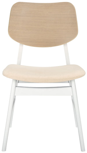 Safavieh Rhonda Mid-century Dining Chair - Elegant Comfort With Durability, Perfect For Stylish Dining Spaces White Washed ,White 55% Wood,15% Fabric,30% Foam Sfv6708a-set2
