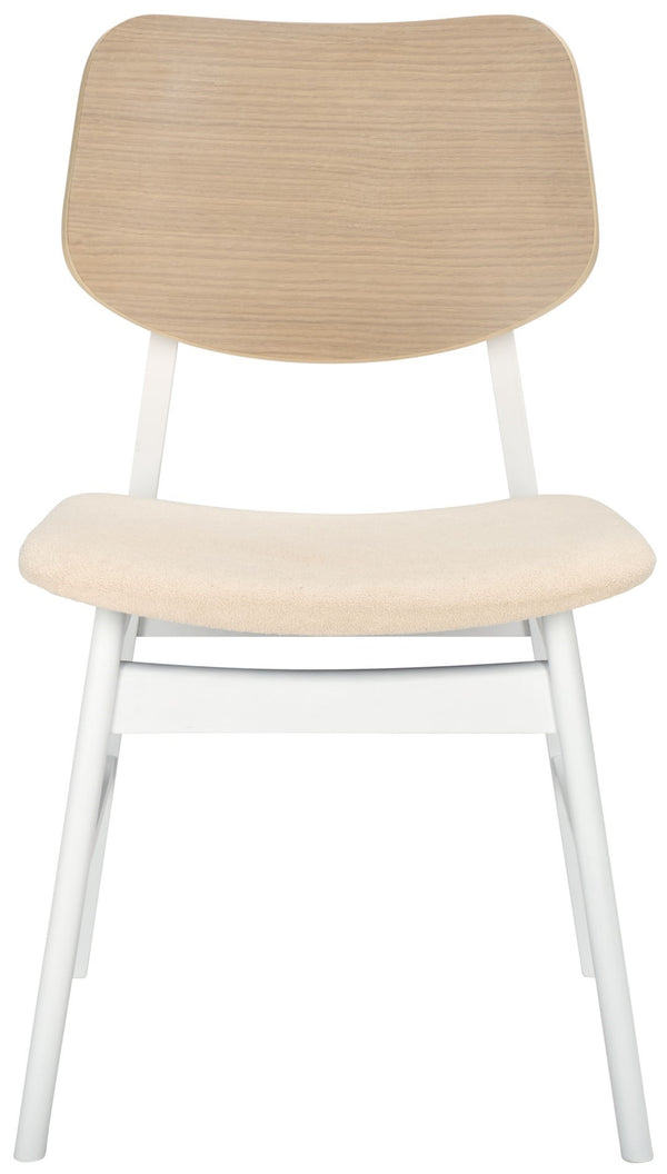 Safavieh Rhonda Mid-century Dining Chair - Elegant Comfort With Durability, Perfect For Stylish Dining Spaces White Washed ,White 55% Wood,15% Fabric,30% Foam Sfv6708a-set2