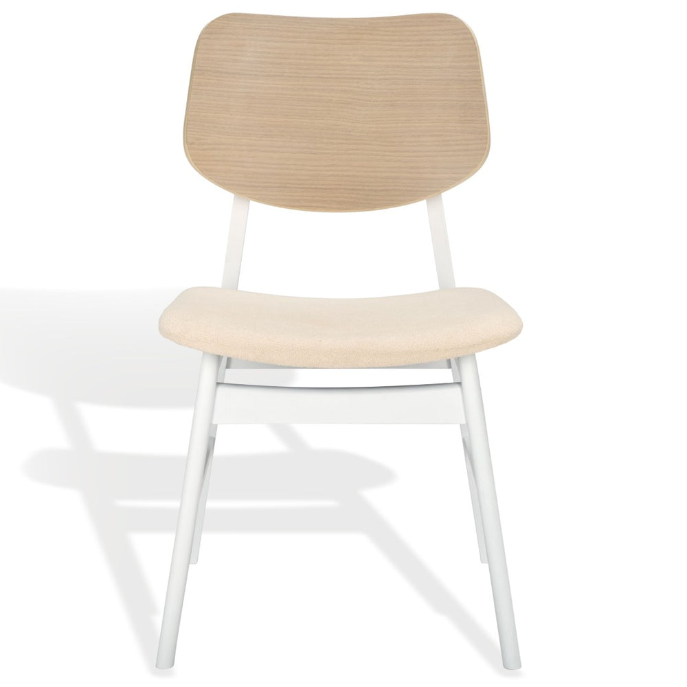 Safavieh RHONDA Wood Mid-Century Dining Chair - Timeless Style & Comfort for Elegant Dining Spaces White Washed / White SFV6708A-SET2