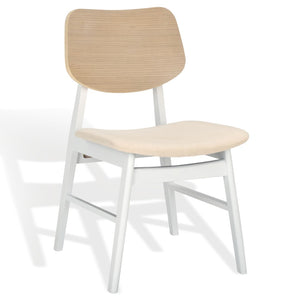 Safavieh Rhonda Mid-century Dining Chair - Elegant Comfort With Durability, Perfect For Stylish Dining Spaces White Washed ,White 55% Wood,15% Fabric,30% Foam Sfv6708a-set2