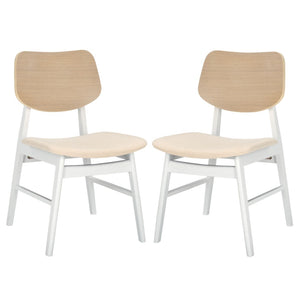 Safavieh Rhonda Mid-century Dining Chair - Elegant Comfort With Durability, Perfect For Stylish Dining Spaces White Washed ,White 55% Wood,15% Fabric,30% Foam Sfv6708a-set2