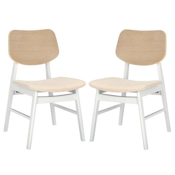Safavieh Rhonda Mid-century Dining Chair - Elegant Comfort With Durability, Perfect For Stylish Dining Spaces White Washed ,White 55% Wood,15% Fabric,30% Foam Sfv6708a-set2