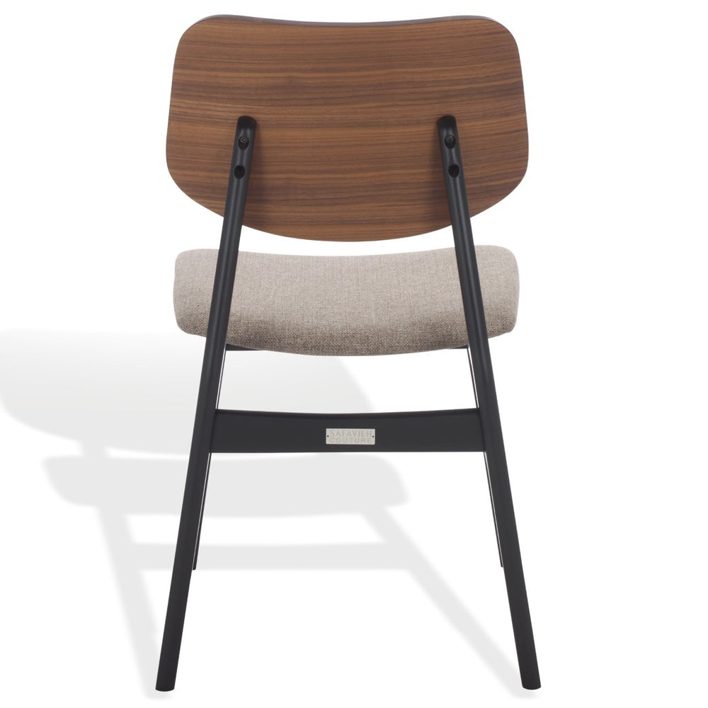 Safavieh Rhonda Mid-century Dining Chair - Elegant Comfort With Durability, Perfect For Stylish Dining Spaces Walnut ,Black 55% Wood,15% Fabric,30% Foam Sfv6708b-set2