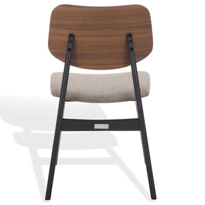 Safavieh Rhonda Mid-century Dining Chair - Elegant Comfort With Durability, Perfect For Stylish Dining Spaces Walnut ,Black 55% Wood,15% Fabric,30% Foam Sfv6708b-set2
