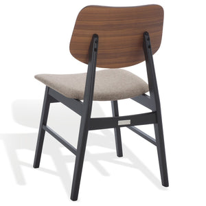 Safavieh Rhonda Mid-century Dining Chair - Elegant Comfort With Durability, Perfect For Stylish Dining Spaces Walnut ,Black 55% Wood,15% Fabric,30% Foam Sfv6708b-set2