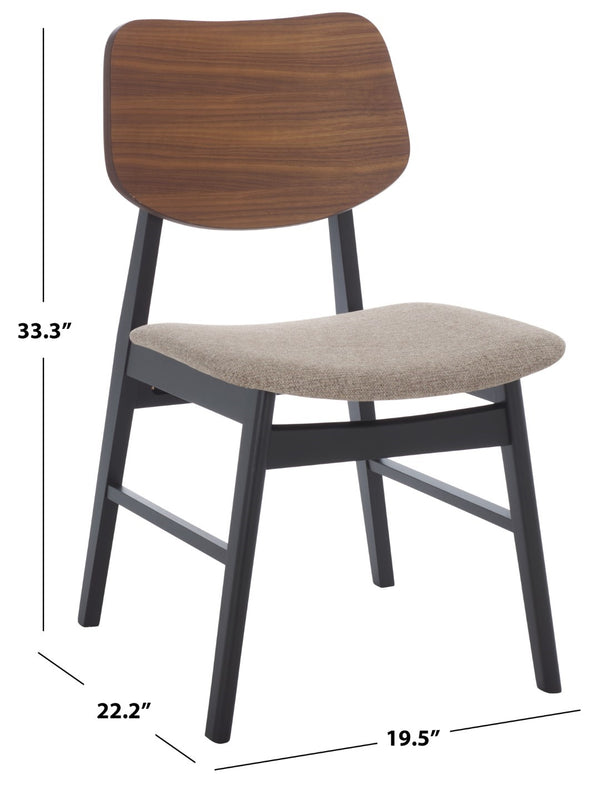 Safavieh Rhonda Mid-century Dining Chair - Elegant Comfort With Durability, Perfect For Stylish Dining Spaces Walnut ,Black 55% Wood,15% Fabric,30% Foam Sfv6708b-set2