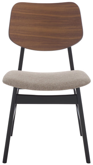Safavieh Rhonda Mid-century Dining Chair - Elegant Comfort With Durability, Perfect For Stylish Dining Spaces Walnut ,Black 55% Wood,15% Fabric,30% Foam Sfv6708b-set2
