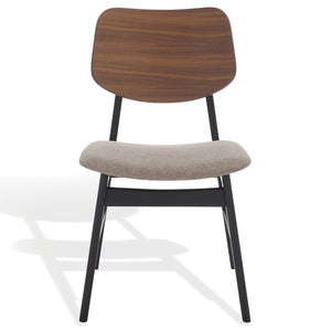 Safavieh Rhonda Mid-century Dining Chair - Elegant Comfort With Durability, Perfect For Stylish Dining Spaces Walnut ,Black 55% Wood,15% Fabric,30% Foam Sfv6708b-set2