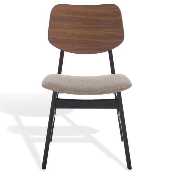 Safavieh Rhonda Mid-century Dining Chair - Elegant Comfort With Durability, Perfect For Stylish Dining Spaces Walnut ,Black 55% Wood,15% Fabric,30% Foam Sfv6708b-set2