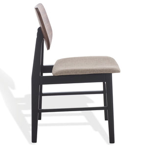 Safavieh Rhonda Mid-century Dining Chair - Elegant Comfort With Durability, Perfect For Stylish Dining Spaces Walnut ,Black 55% Wood,15% Fabric,30% Foam Sfv6708b-set2