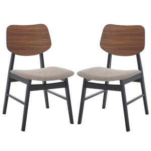 Safavieh Rhonda Mid-century Dining Chair - Elegant Comfort With Durability, Perfect For Stylish Dining Spaces Walnut ,Black 55% Wood,15% Fabric,30% Foam Sfv6708b-set2