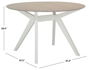 Safavieh Rhonda Round Wood Dining Table – Elegant Rustic Charm For Modern Dining Spaces, Perfect For Gatherings White Washed ,White Wood Sfv6709a-2bx