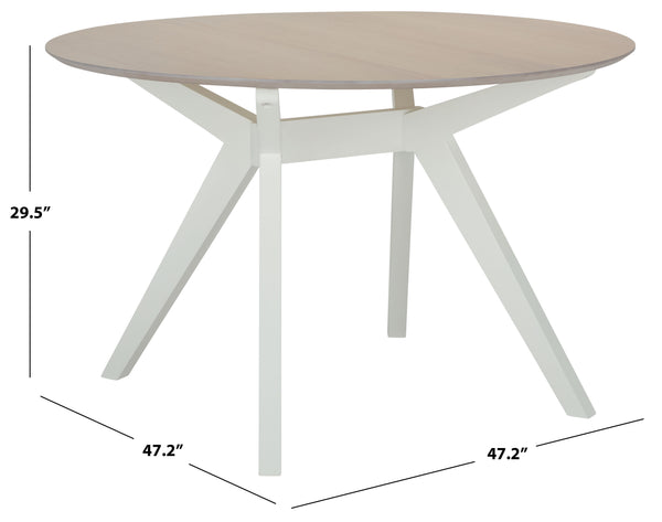 Safavieh Rhonda Round Wood Dining Table – Elegant Rustic Charm For Modern Dining Spaces, Perfect For Gatherings White Washed ,White Wood Sfv6709a-2bx