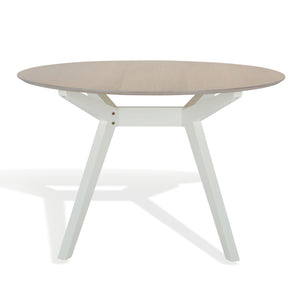 Safavieh Rhonda Round Wood Dining Table – Elegant Rustic Charm For Modern Dining Spaces, Perfect For Gatherings White Washed ,White Wood Sfv6709a-2bx