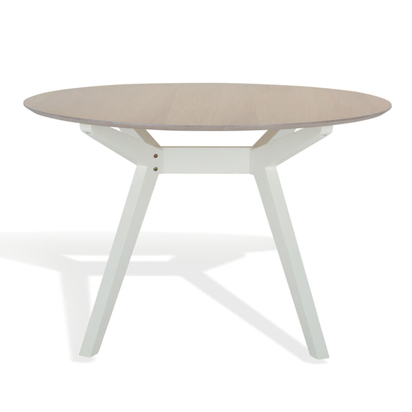 Safavieh Rhonda Round Wood Dining Table – Elegant Rustic Charm For Modern Dining Spaces, Perfect For Gatherings White Washed ,White Wood Sfv6709a-2bx