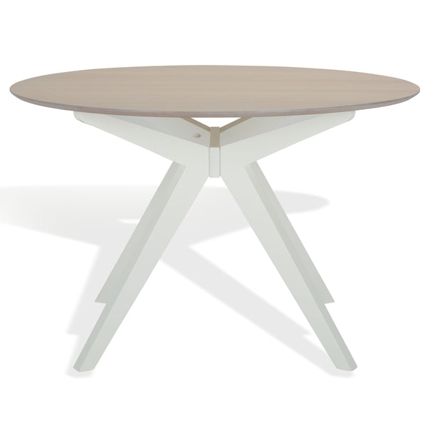 Safavieh Rhonda Round Wood Dining Table – Elegant Rustic Charm For Modern Dining Spaces, Perfect For Gatherings White Washed ,White Wood Sfv6709a-2bx