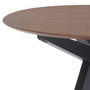 Safavieh Rhonda Round Wood Dining Table – Elegant Rustic Charm For Modern Dining Spaces, Perfect For Gatherings Walnut ,Black Wood Sfv6709b-2bx