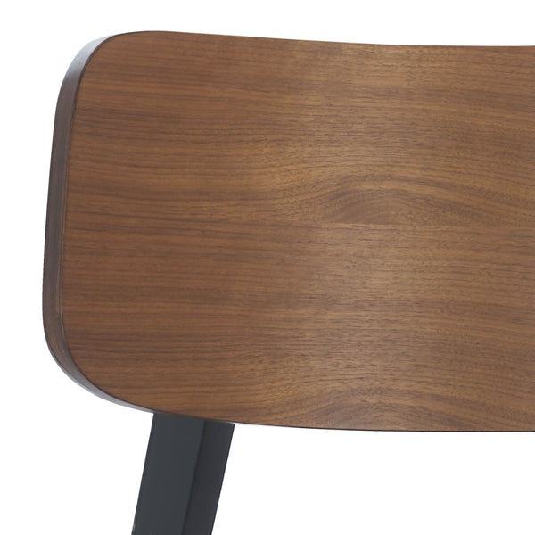 Safavieh DIVYA Wood and Linen Dining Chair - Timeless Mid-Century Design with Cozy Comfort for Any Space Walnut / Light Grey SFV6710A-SET2