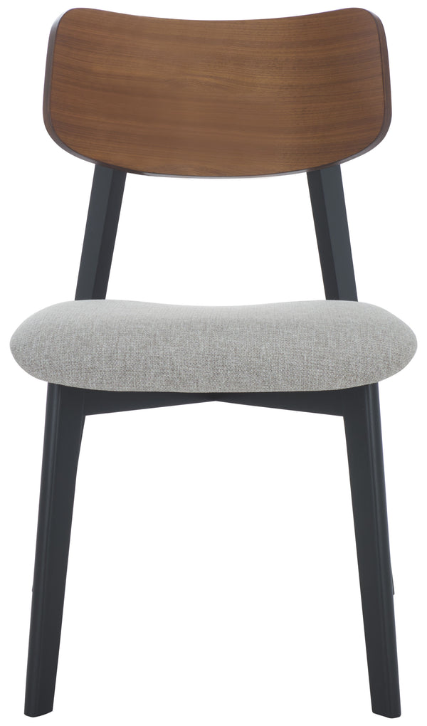 Safavieh Divya Wood And Linen Dining Chair - Elegant Comfort And Style For Your Dining Space Decor Walnut ,Light Grey 55% Wood,15% Fabric,30% Foam Sfv6710a-set2