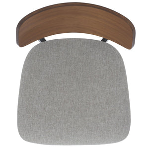 Safavieh DIVYA Wood and Linen Dining Chair - Timeless Mid-Century Design with Cozy Comfort for Any Space Walnut / Light Grey SFV6710A-SET2