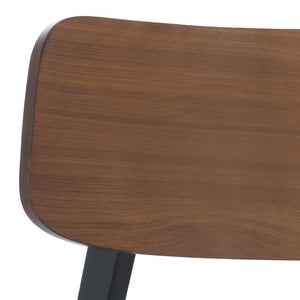 Safavieh DIVYA Wood and Linen Dining Chair - Timeless Mid-Century Design with Cozy Comfort for Any Space Olive Green / Walnut SFV6710B-SET2