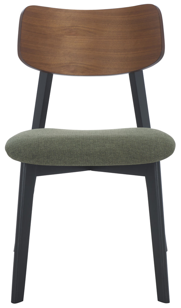 Safavieh Divya Wood And Linen Dining Chair - Elegant Comfort And Style For Your Dining Space Decor Olive Green ,Walnut 55% Wood,15% Fabric,30% Foam Sfv6710b-set2