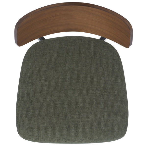 Safavieh DIVYA Wood and Linen Dining Chair - Timeless Mid-Century Design with Cozy Comfort for Any Space Olive Green / Walnut SFV6710B-SET2