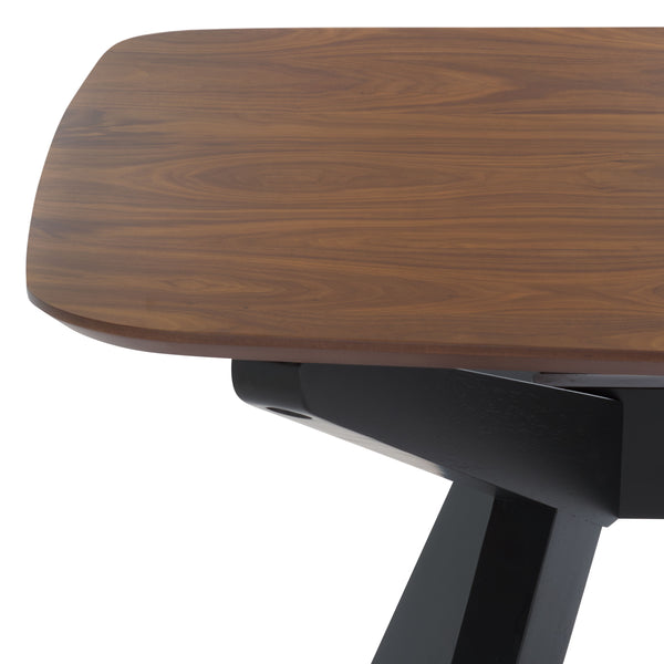 Safavieh Divya Walnut And Black Rectangle Wood Dining Table - Elegant Design For Modern Homes, 6-seater Walnut ,Black Wood Sfv6711a-2bx