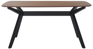 Safavieh Divya Walnut And Black Rectangle Wood Dining Table - Elegant Design For Modern Homes, 6-seater Walnut ,Black Wood Sfv6711a-2bx