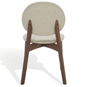 Safavieh Kayleen Wood And Linen Dining Chair - Elegant Minimalist Design For Timeless Dining Spaces Walnut ,Beige 10% Wood,30% Fabric,60% Foam Sfv6712a-set2