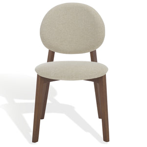 Safavieh Kayleen Wood And Linen Dining Chair - Elegant Minimalist Design For Timeless Dining Spaces Walnut ,Beige 10% Wood,30% Fabric,60% Foam Sfv6712a-set2