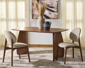 Safavieh Kayleen Rectangle Wood Dining Table - Elegant Walnut Finish For Stylish Gatherings And Daily Living Walnut Wood Sfv6713a-2bx