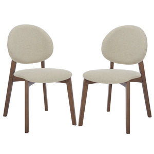 Safavieh Kayleen Wood And Linen Dining Chair - Elegant Minimalist Design For Timeless Dining Spaces Walnut ,Beige 10% Wood,30% Fabric,60% Foam Sfv6712a-set2