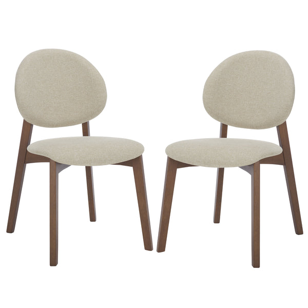 Safavieh Kayleen Wood And Linen Dining Chair - Elegant Minimalist Design For Timeless Dining Spaces Walnut ,Beige 10% Wood,30% Fabric,60% Foam Sfv6712a-set2
