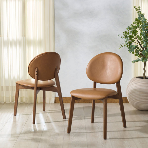 Safavieh Kayleen Wood And Linen Dining Chair - Elegant Minimalist Design For Timeless Dining Spaces Walnut ,Brown 10% Wood,30% Fabric,60% Foam Sfv6712b-set2