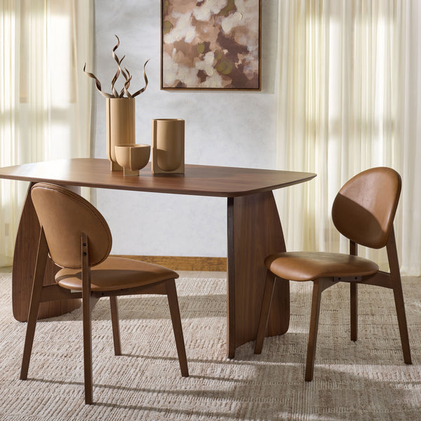 Safavieh Kayleen Wood And Linen Dining Chair - Elegant Minimalist Design For Timeless Dining Spaces Walnut ,Brown 10% Wood,30% Fabric,60% Foam Sfv6712b-set2