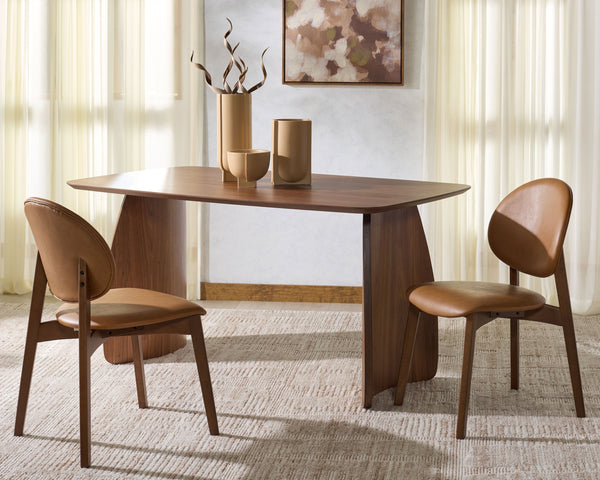 Safavieh Kayleen Wood And Linen Dining Chair - Elegant Minimalist Design For Timeless Dining Spaces Walnut ,Brown 10% Wood,30% Fabric,60% Foam Sfv6712b-set2