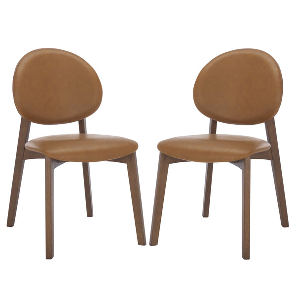 Safavieh Kayleen Wood And Linen Dining Chair - Elegant Minimalist Design For Timeless Dining Spaces Walnut ,Brown 10% Wood,30% Fabric,60% Foam Sfv6712b-set2