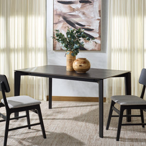 Safavieh Alyssamarie Rectangle Wood Dining Table - Elevate Your Dining Experience With Timeless Elegance Black Wood Sfv6715b-2bx