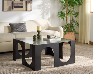 Safavieh Brayberry Glass Top Metal Coffee Table - Stylish Black Iron Frame & Clear Glass Design For Modern Living Black ,Clear 60% Metal,40% Tempered Glass Sfv6802a