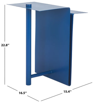 Safavieh ALDWYN Metal Accent Table - Modern Minimalist Design for Stylish Home Decor and Versatile Use Blue SFV6803C