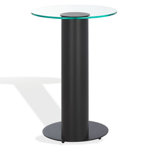 Safavieh RICHARDSON Glass-Top Metal Accent Table - Sleek Modern Design for Living Room and Bedroom Spaces Black / Clear SFV6804A